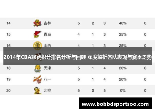 2014年CBA联赛积分排名分析与回顾 深度解析各队表现与赛季走势